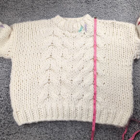 Bohme Sweater Women Medium Beige Chunky Knit Oversized Wool Blend Casual Lounge - Picture 5 of 7